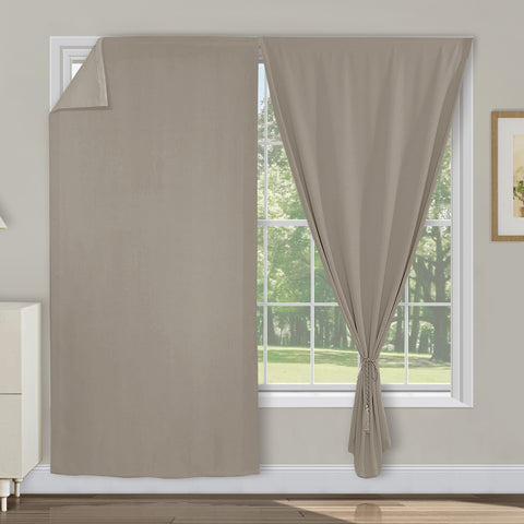 Atlanta Velcro Curtains Self Adhesive Room Darkening Thermal Insulated 1 Panel