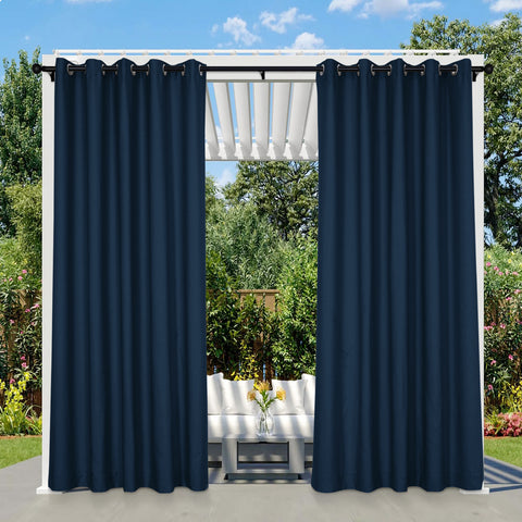 Thalia Linen Blend Outdoor Curtain Custom Made 1 Panel