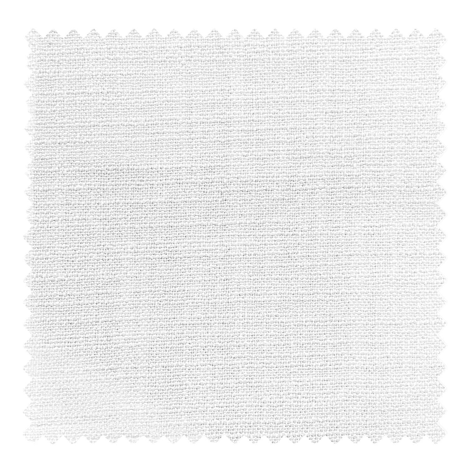 1908 Linen Blend Unlined Breathable & Natural Curtain Pinch Pleat with Trim Border - Cololeaf -- #0 Snow White
