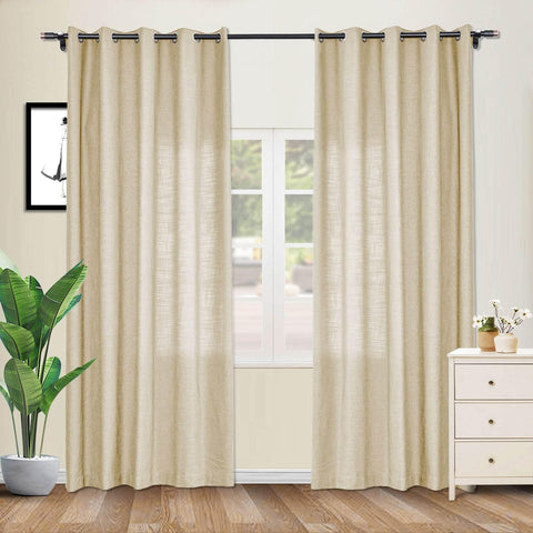 1908 Linen Blend Breathable & Natural Curtain Nickle Grommet - Cololeaf -- #1 Beige White