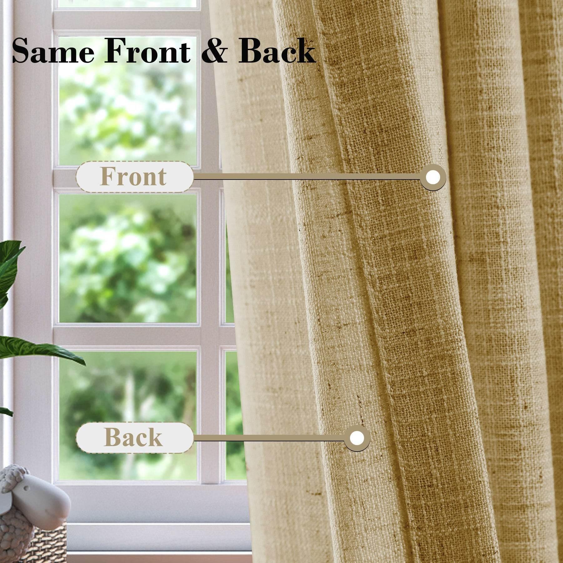 1908 Linen Blend Breathable & Natural Curtain Tab Top - Cololeaf -- #1 Beige White