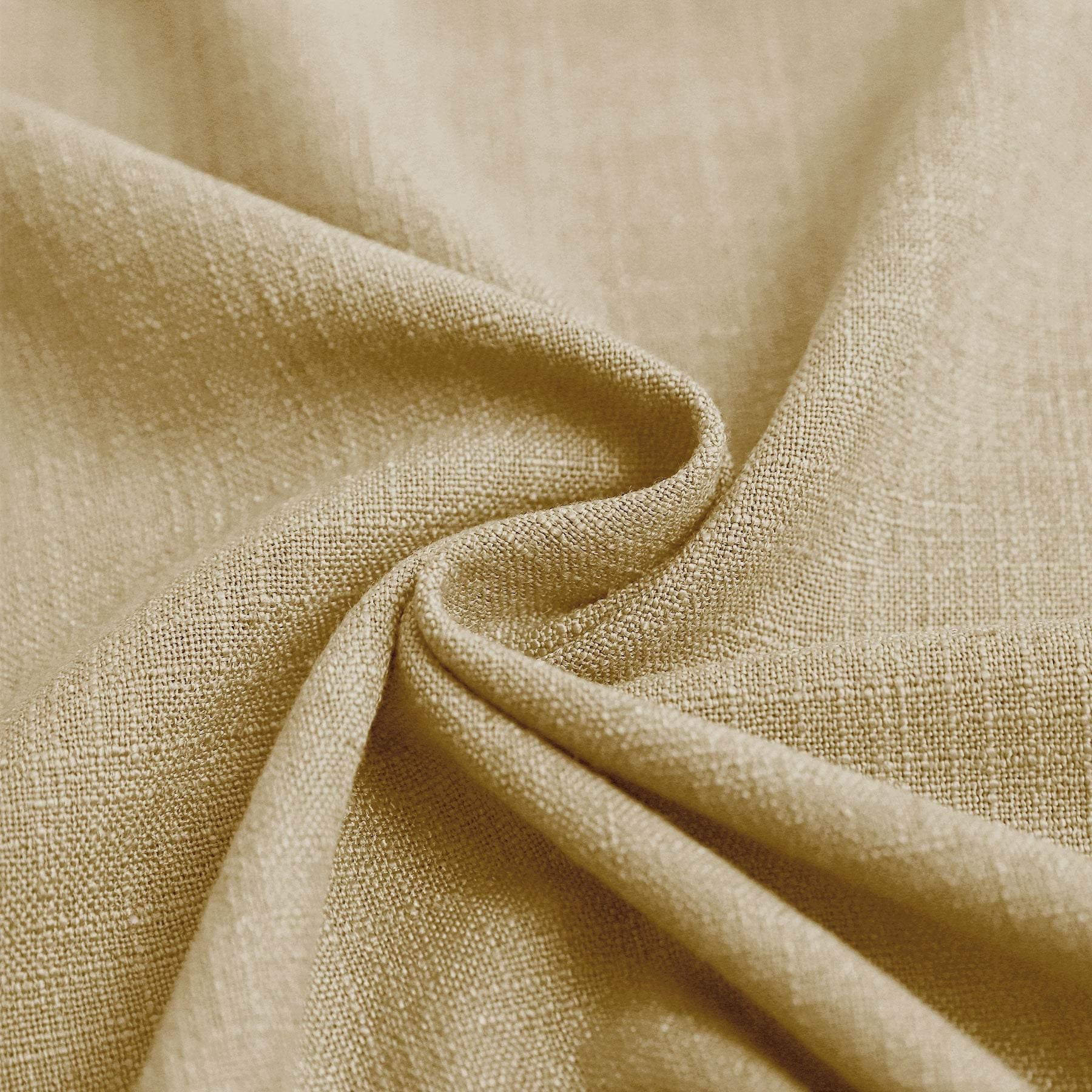 1908 Linen Blend Breathable & Natural Curtain Tab Top - Cololeaf -- #4 Light Kahki