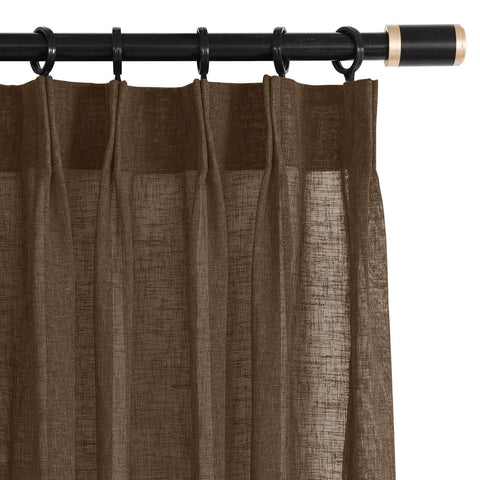 B01 Linen Textured Airy Sheer Curtain Pinch Pleat - Cololeaf -- #30 Light Grey
