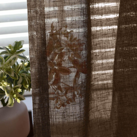 B01 Linen Textured Airy Sheer Curtain Grommet - Cololeaf -- #30 Light Grey