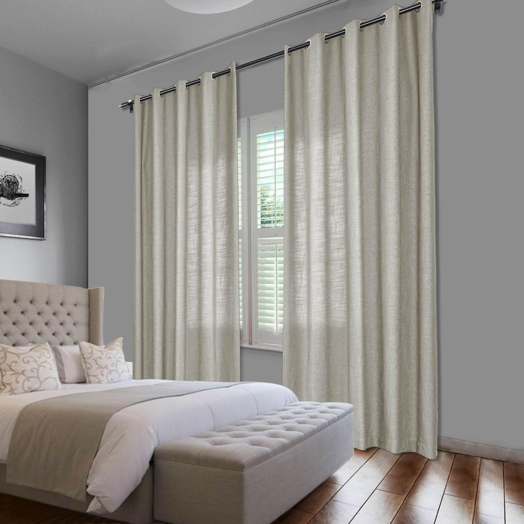 1908 Linen Blend Breathable & Natural Curtain Nickle Grommet - Cololeaf -- #1 Beige White