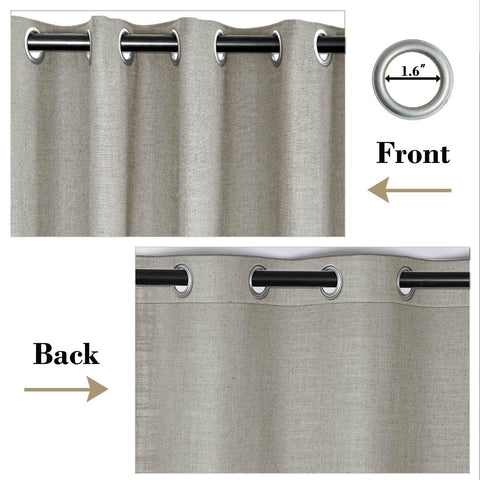 1908 Linen Blend Breathable & Natural Curtain Nickle Grommet - Cololeaf -- #1 Beige White