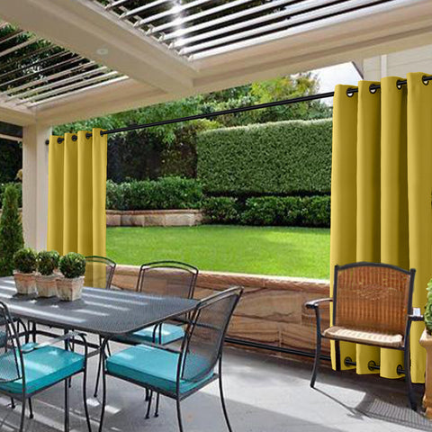 Rose Outdoor Curtains Waterproof Thermal Insulated Blackout Grommets At The Top and Bottom 1 Panel