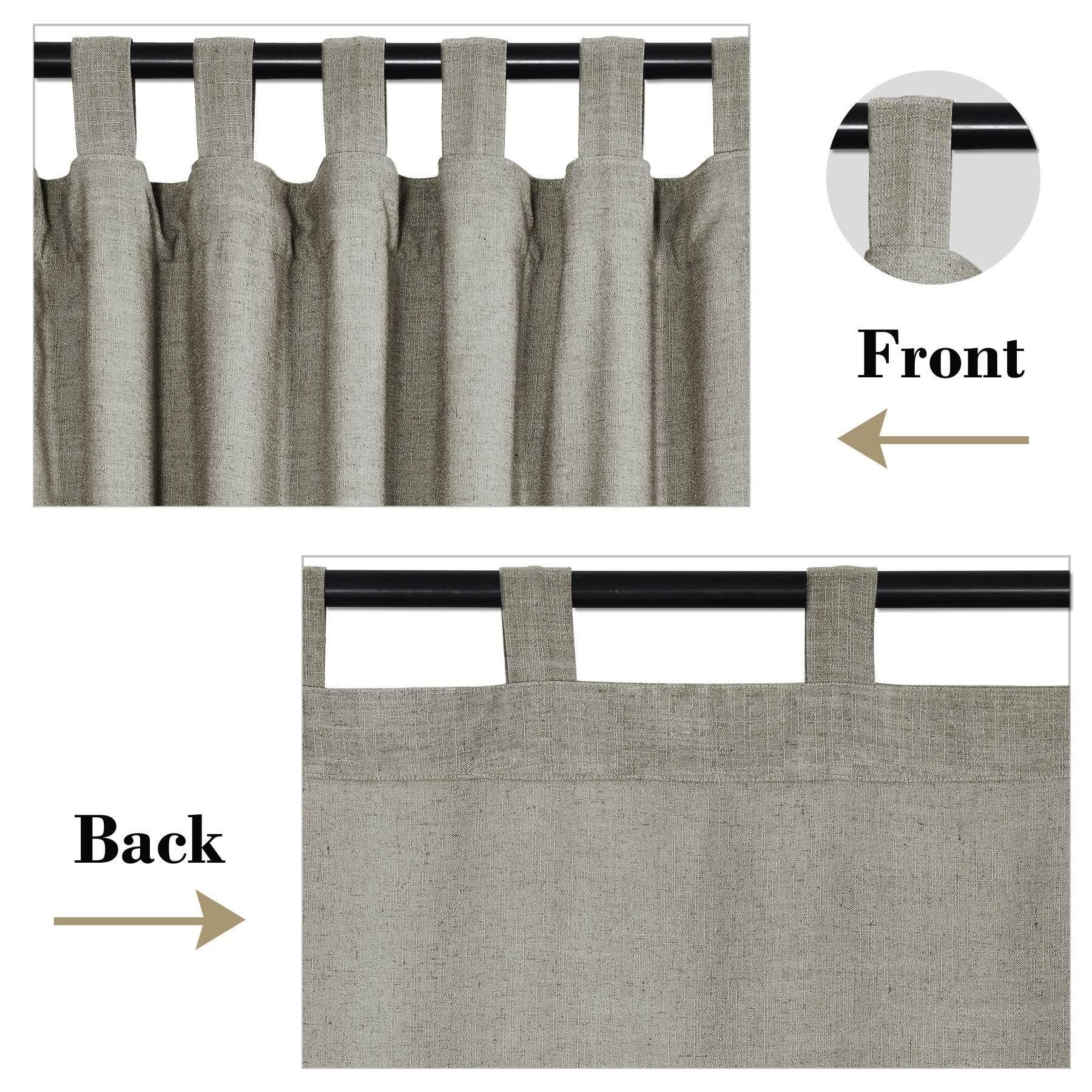 1908 Linen Blend Breathable & Natural Curtain Tab Top - Cololeaf -- #1 Beige White