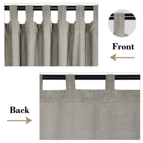 1908 Linen Blend Breathable & Natural Curtain Tab Top - Cololeaf -- #1 Beige White