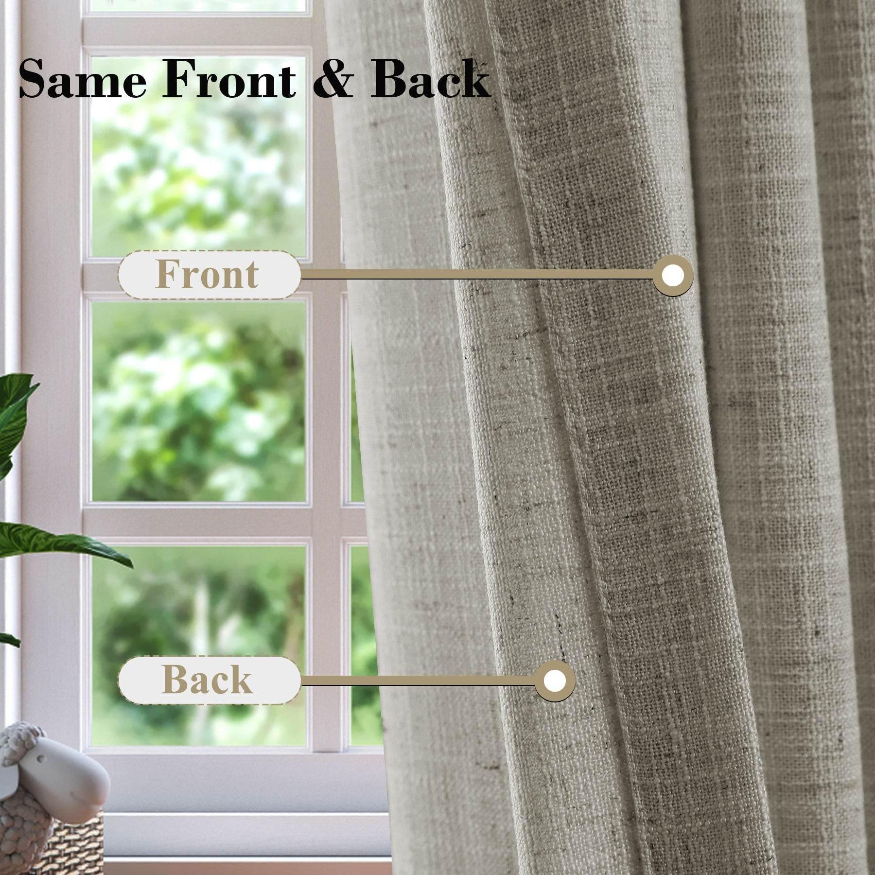 1908 Linen Blend Breathable & Natural Curtain Tab Top - Cololeaf -- #1 Beige White