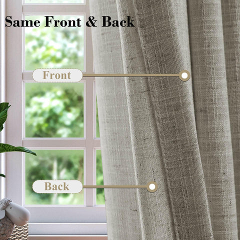 1908 Linen Blend Breathable & Natural Curtain Tab Top - Cololeaf -- #1 Beige White