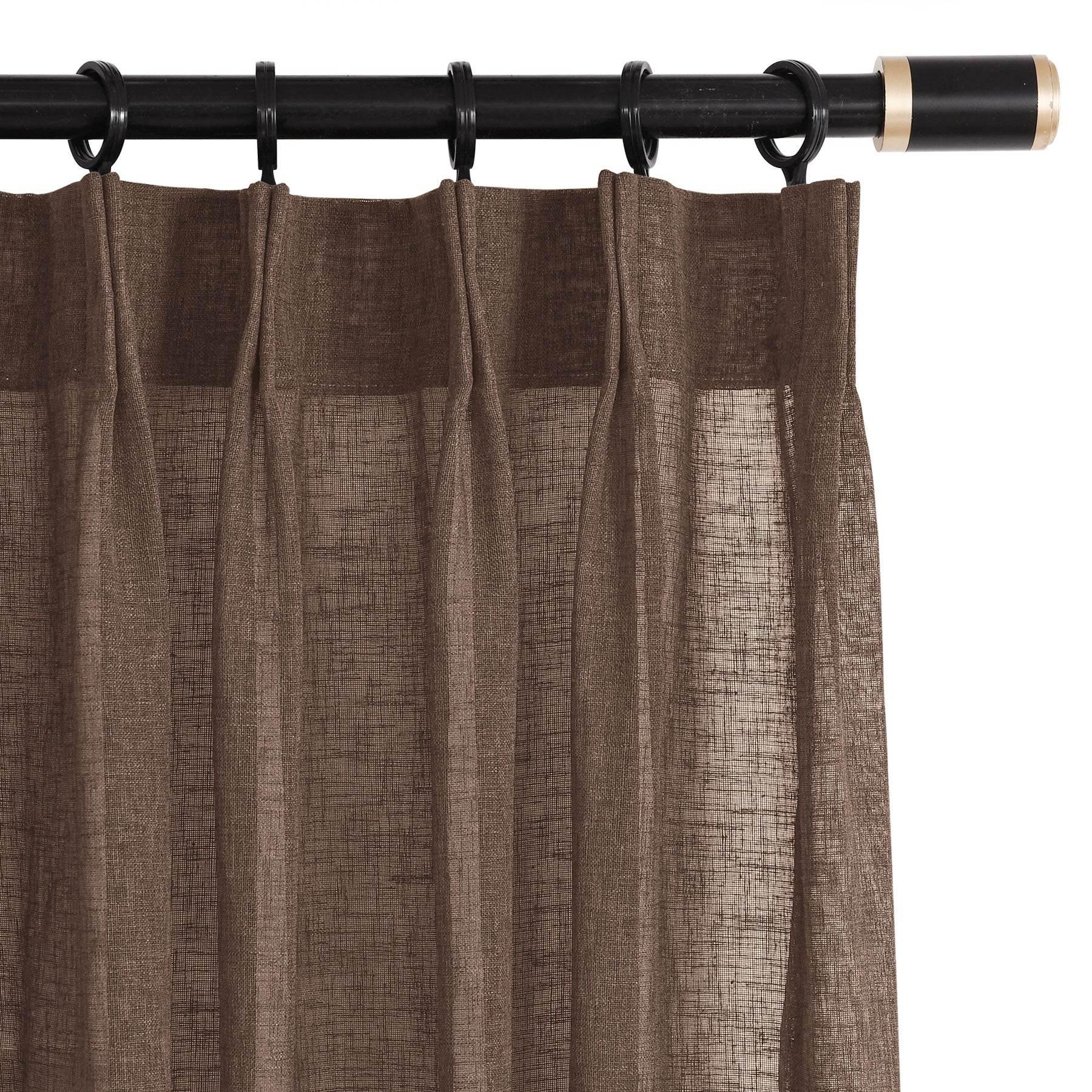 B01 Linen Textured Airy Sheer Curtain Pinch Pleat - Cololeaf -- #30 Light Grey