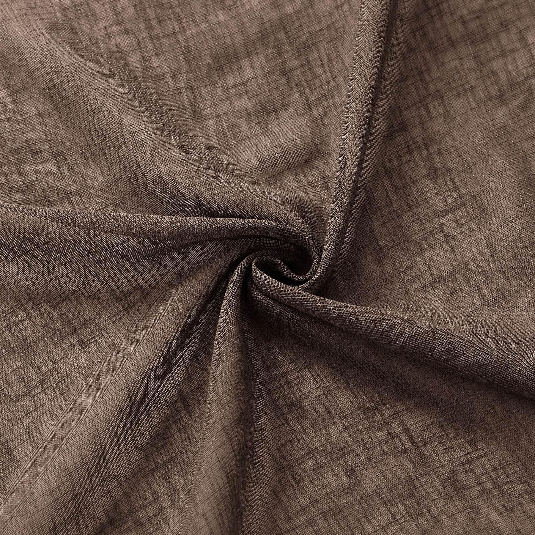 B01 Linen Textured Airy Sheer Curtain Pinch Pleat - Cololeaf -- #11 Sepia