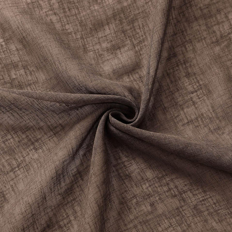 B01 Linen Textured Airy Sheer Curtain Pinch Pleat - Cololeaf -- #11 Sepia