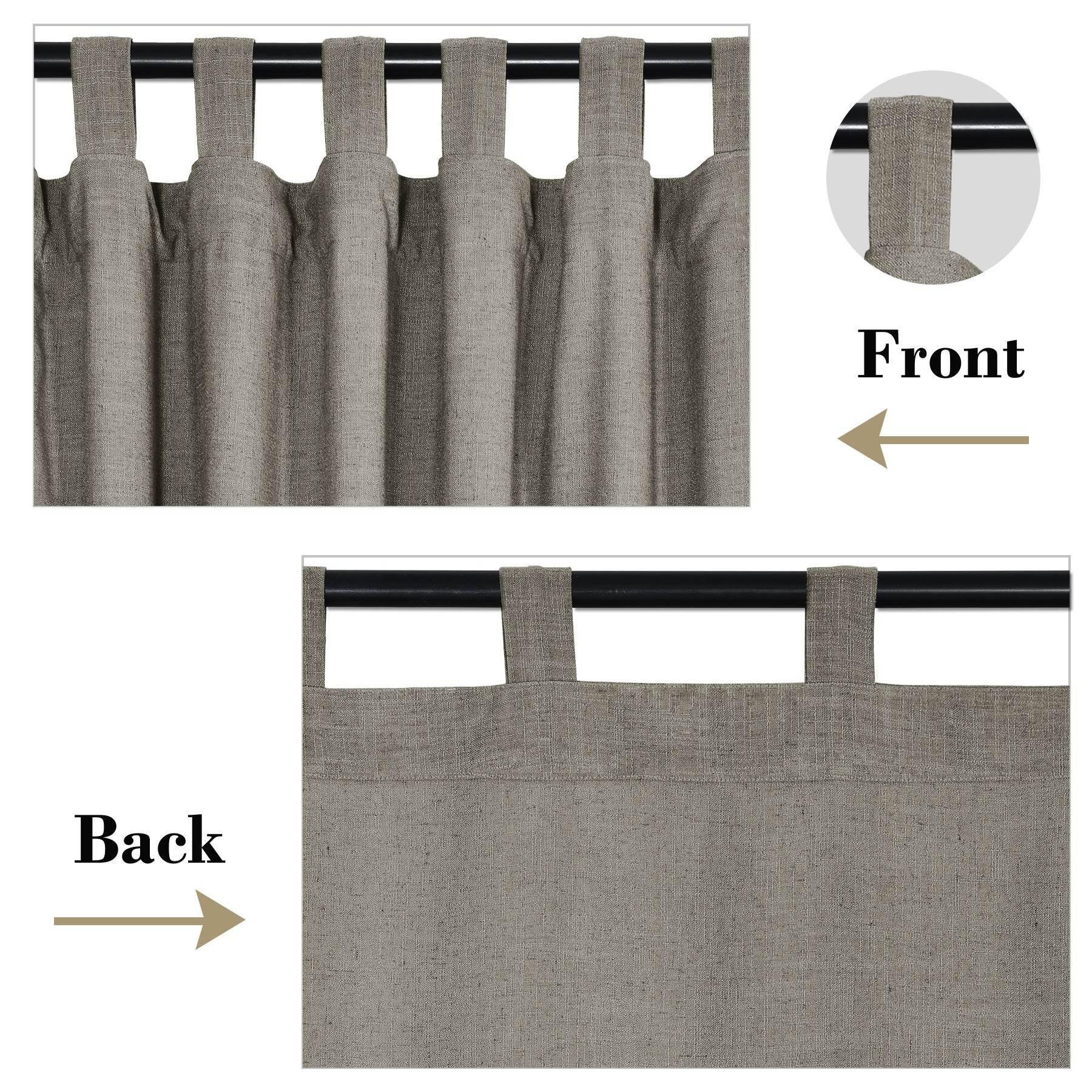 1908 Linen Blend Breathable & Natural Curtain Tab Top - Cololeaf -- #1 Beige White