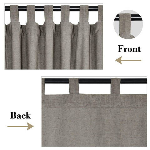 1908 Linen Blend Breathable & Natural Curtain Tab Top - Cololeaf -- #1 Beige White