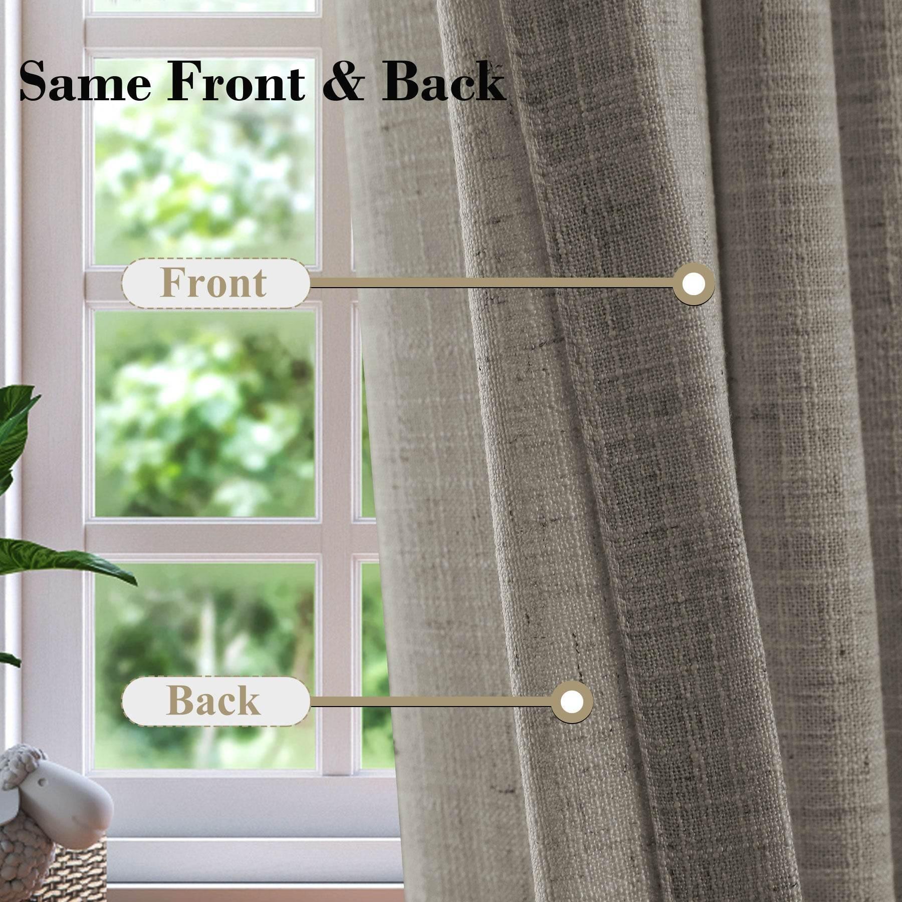 1908 Linen Blend Breathable & Natural Curtain Tab Top - Cololeaf -- #1 Beige White