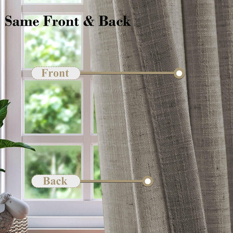 1908 Linen Blend Breathable & Natural Curtain Tab Top - Cololeaf -- #1 Beige White