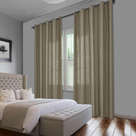 1908 Linen Blend Breathable & Natural Curtain Nickle Grommet - Cololeaf -- #1 Beige White