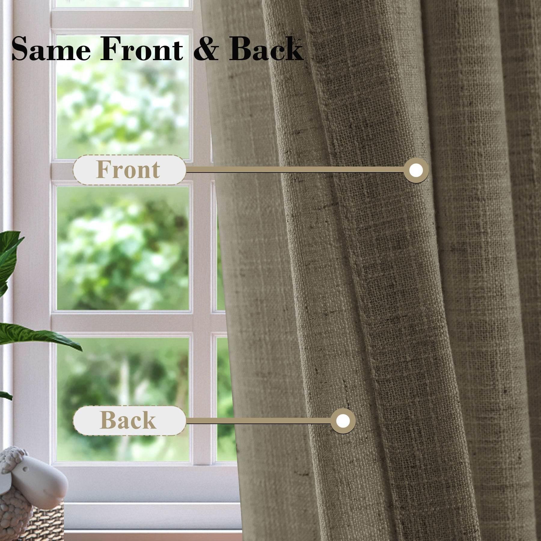 1908 Linen Blend Breathable & Natural Curtain Tab Top - Cololeaf -- #1 Beige White