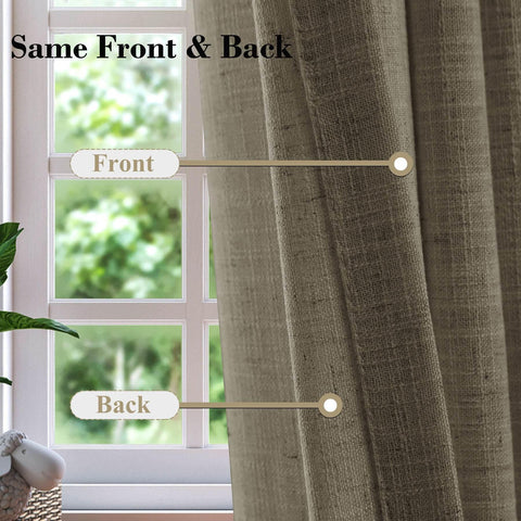 1908 Linen Blend Breathable & Natural Curtain Tab Top - Cololeaf -- #1 Beige White