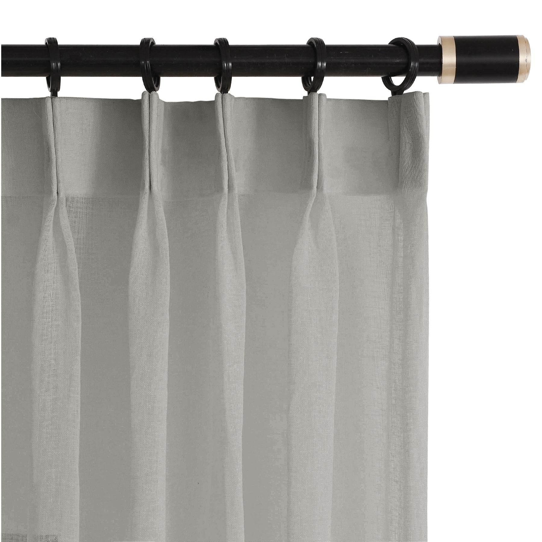 B01 Linen Textured Airy Sheer Curtain Pinch Pleat - Cololeaf -- #30 Light Grey