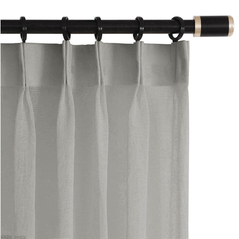 B01 Linen Textured Airy Sheer Curtain Pinch Pleat - Cololeaf -- #30 Light Grey