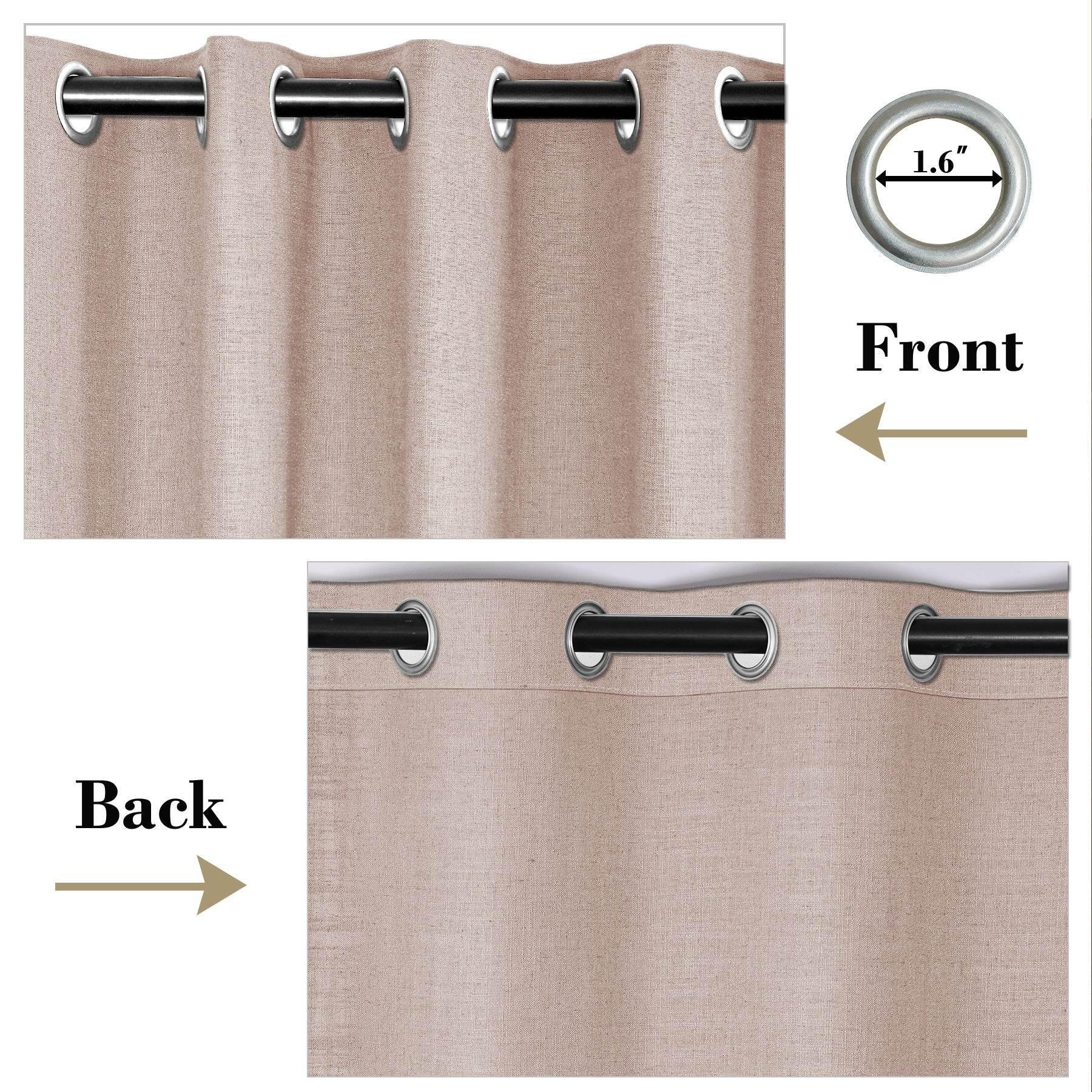 1908 Linen Blend Breathable & Natural Curtain Nickle Grommet - Cololeaf -- #1 Beige White