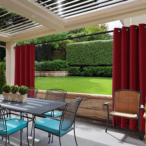 Rose Outdoor Curtains Waterproof Thermal Insulated Blackout Grommets At The Top and Bottom 1 Panel