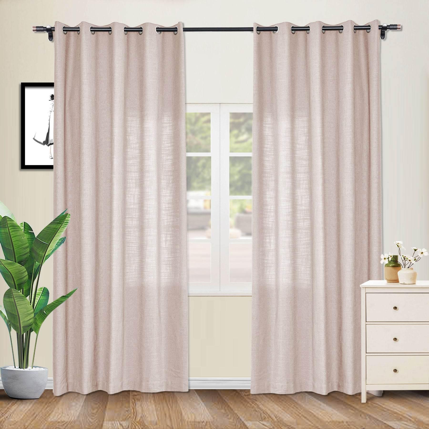 1908 Linen Blend Breathable & Natural Curtain Nickle Grommet - Cololeaf -- #1 Beige White