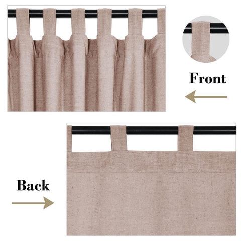 1908 Linen Blend Breathable & Natural Curtain Tab Top - Cololeaf -- #1 Beige White