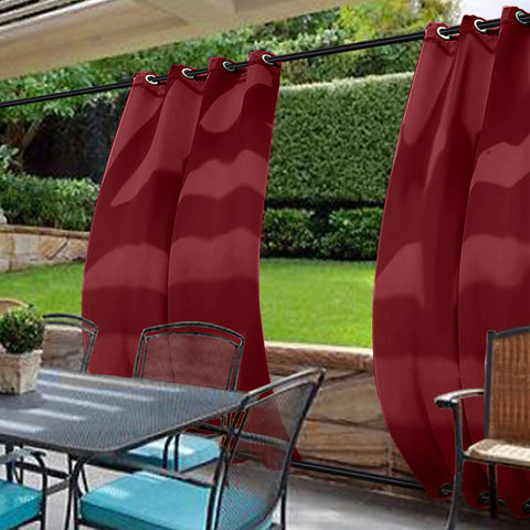 Rose Outdoor Curtains Waterproof Thermal Insulated Blackout Grommets At The Top and Bottom 1 Panel
