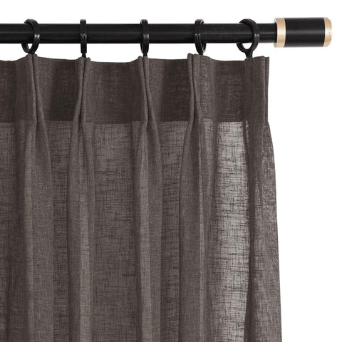 B01 Linen Textured Airy Sheer Curtain Pinch Pleat - Cololeaf -- #30 Light Grey
