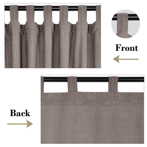 1908 Linen Blend Breathable & Natural Curtain Tab Top - Cololeaf -- #1 Beige White