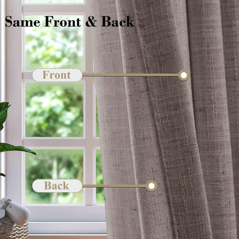 1908 Linen Blend Breathable & Natural Curtain Tab Top - Cololeaf -- #1 Beige White