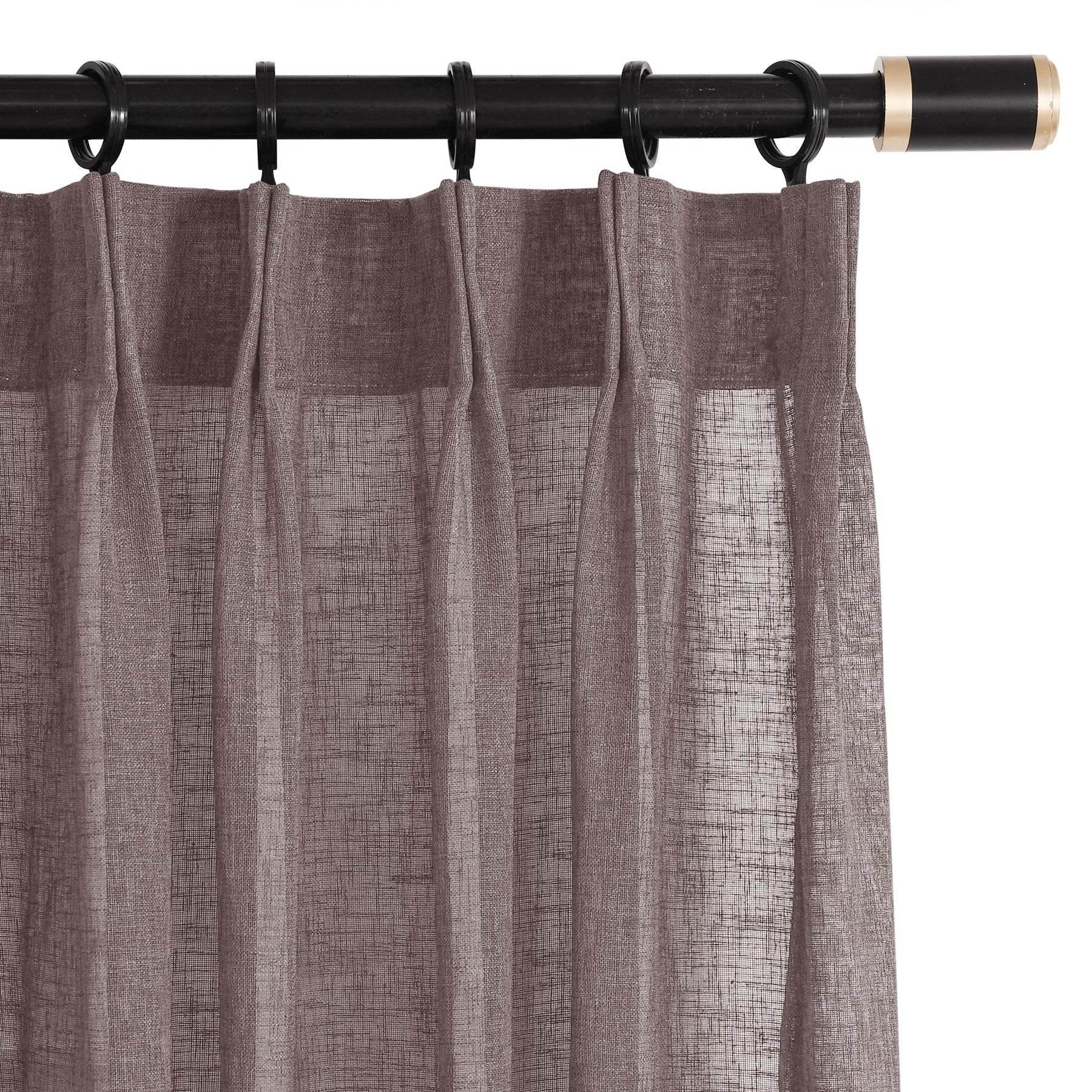 B01 Linen Textured Airy Sheer Curtain Pinch Pleat - Cololeaf -- #30 Light Grey