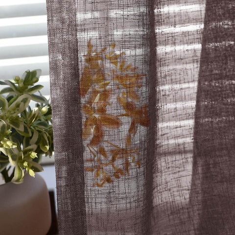B01 Linen Textured Airy Sheer Curtain Grommet - Cololeaf -- #30 Light Grey