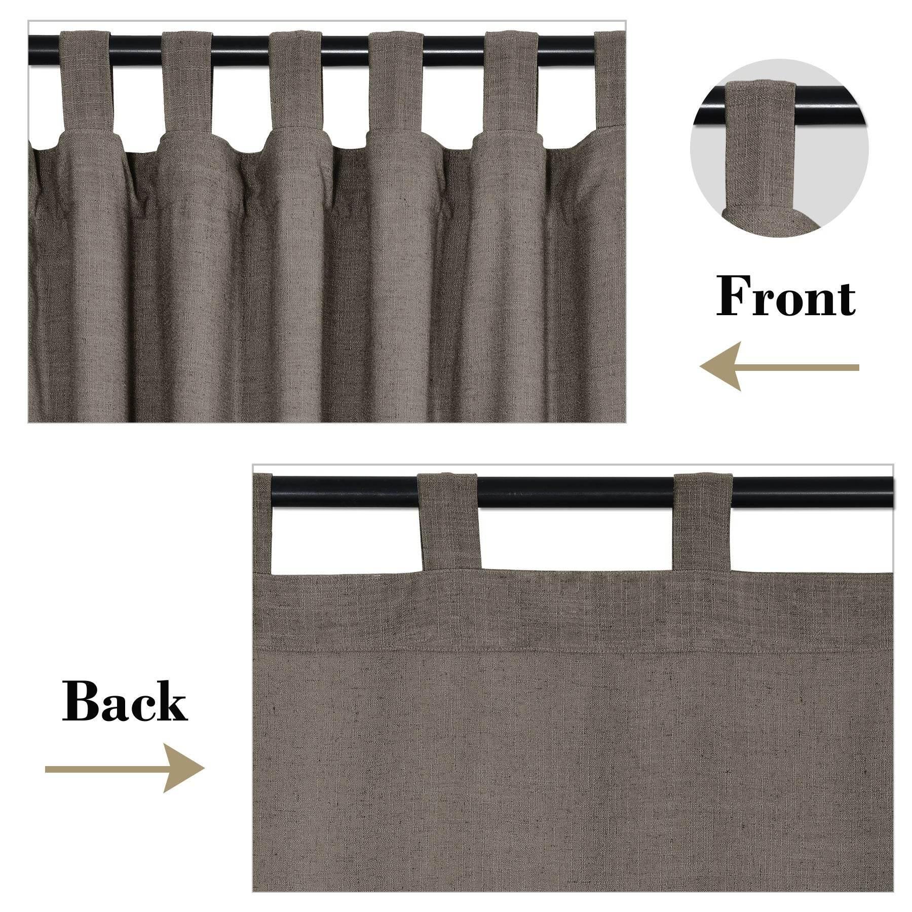 1908 Linen Blend Breathable & Natural Curtain Tab Top - Cololeaf -- #1 Beige White
