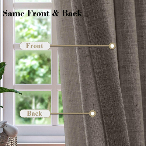 1908 Linen Blend Breathable & Natural Curtain Tab Top - Cololeaf -- #1 Beige White