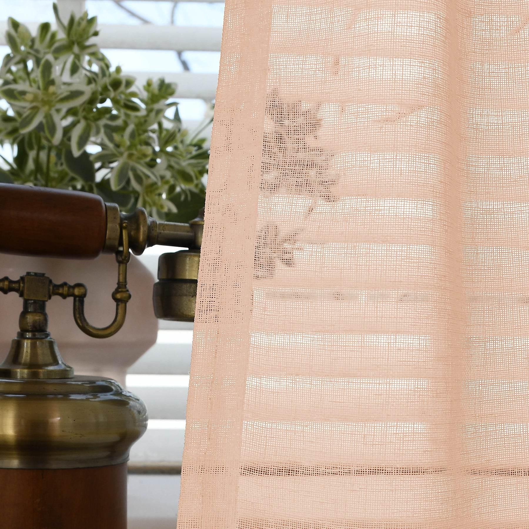 B01 Linen Textured Airy Sheer Curtain Pinch Pleat - Cololeaf -- #30 Light Grey
