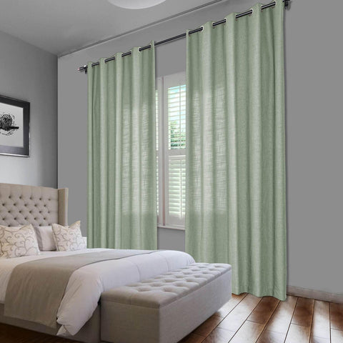 1908 Linen Blend Breathable & Natural Curtain Nickle Grommet - Cololeaf -- #1 Beige White