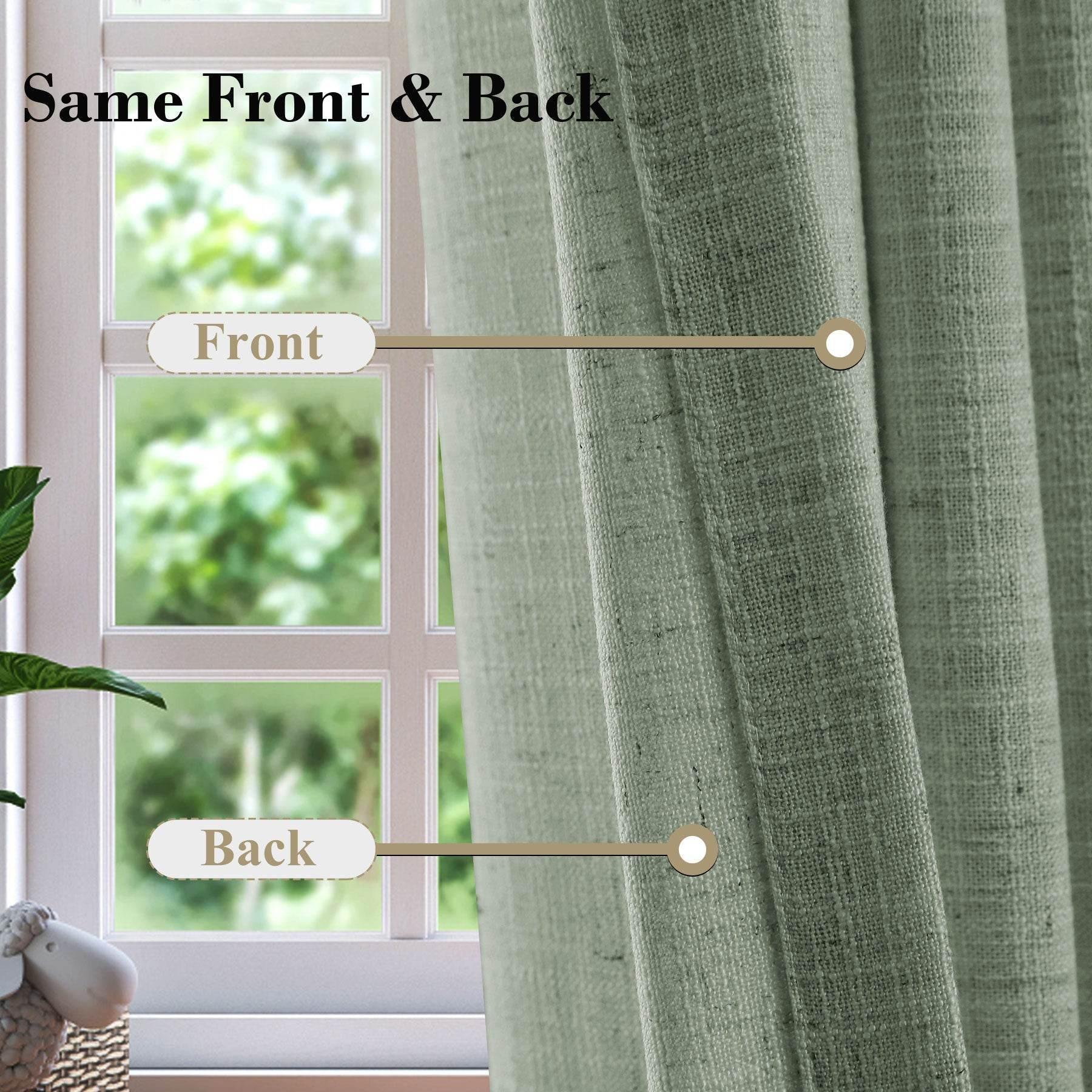 1908 Linen Blend Breathable & Natural Curtain Tab Top - Cololeaf -- #1 Beige White