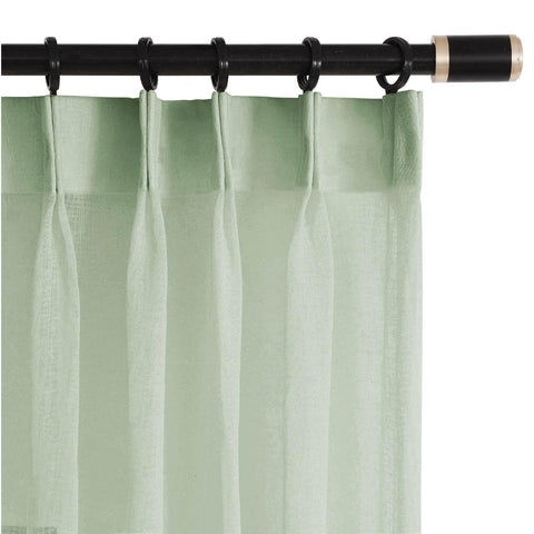 B01 Linen Textured Airy Sheer Curtain Pinch Pleat - Cololeaf -- #30 Light Grey