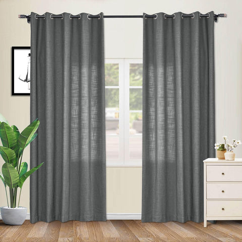 1908 Linen Blend Breathable & Natural Curtain Nickle Grommet - Cololeaf -- #1 Beige White
