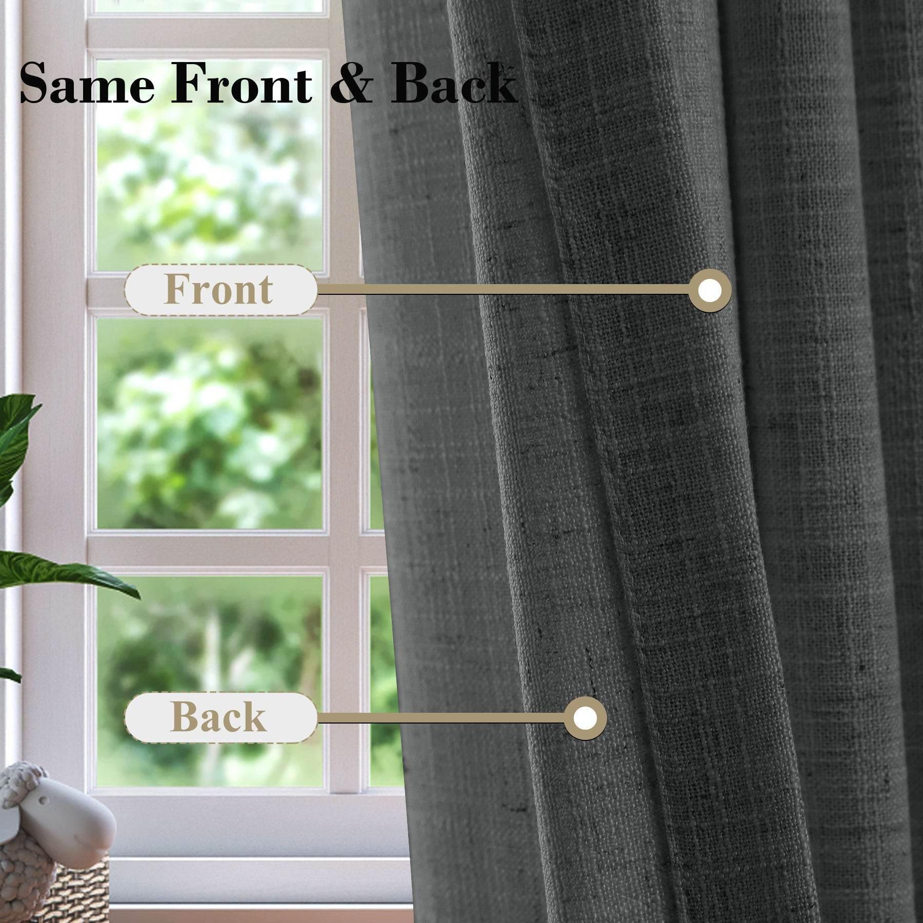 1908 Linen Blend Breathable & Natural Curtain Tab Top - Cololeaf -- #1 Beige White