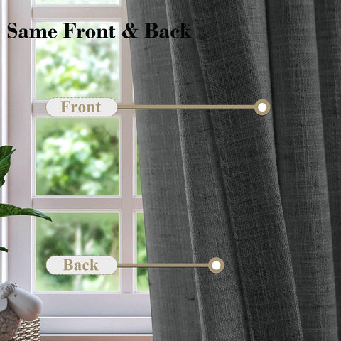 1908 Linen Blend Breathable & Natural Curtain Tab Top - Cololeaf -- #1 Beige White
