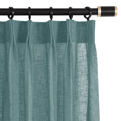 B01 Linen Textured Airy Sheer Curtain Pinch Pleat - Cololeaf -- #30 Light Grey