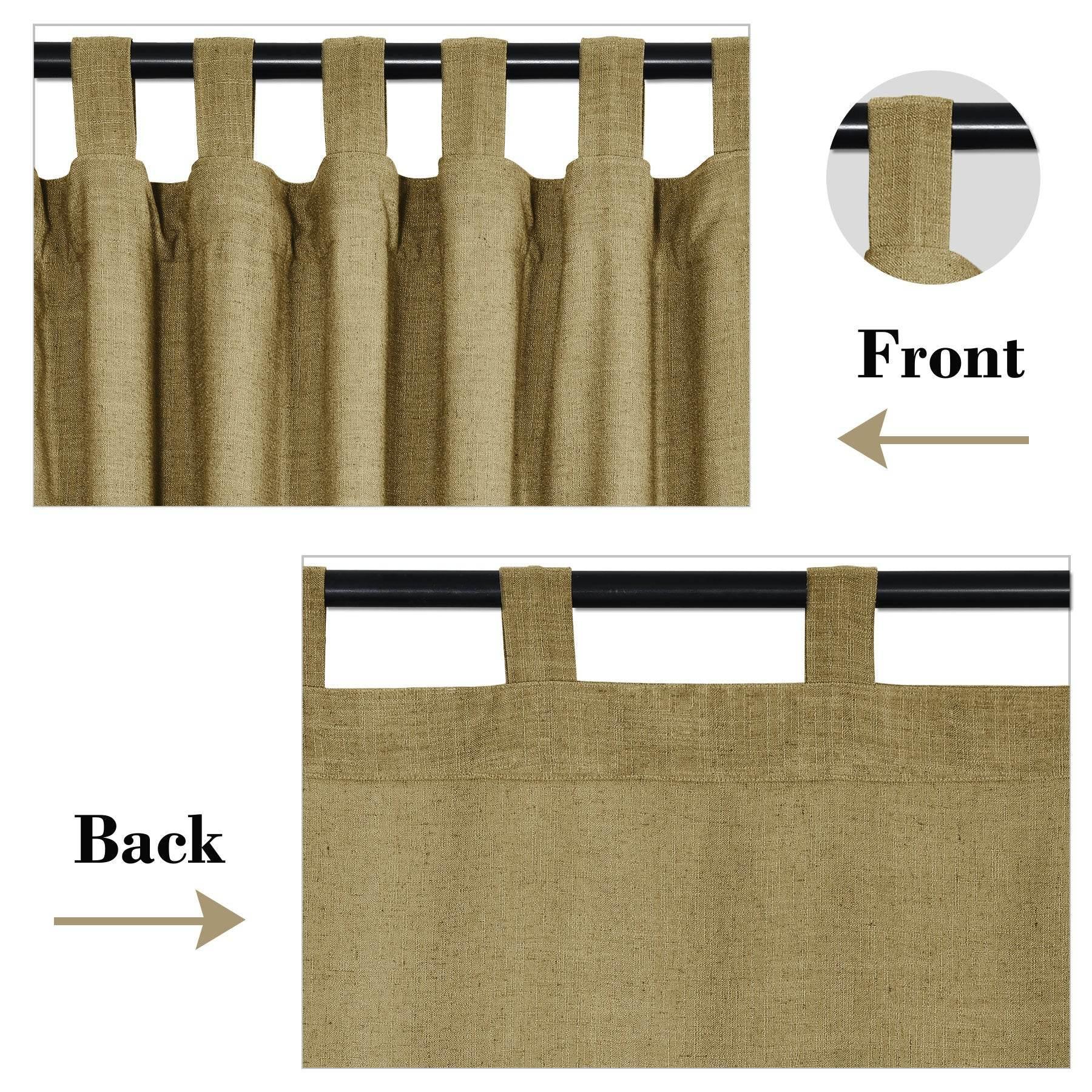 1908 Linen Blend Breathable & Natural Curtain Tab Top - Cololeaf -- #1 Beige White