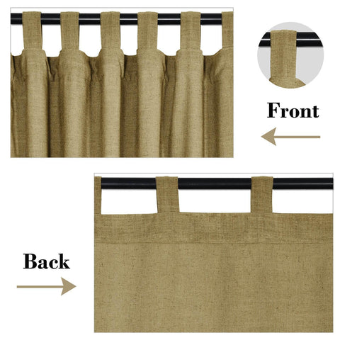 1908 Linen Blend Breathable & Natural Curtain Tab Top - Cololeaf -- #1 Beige White