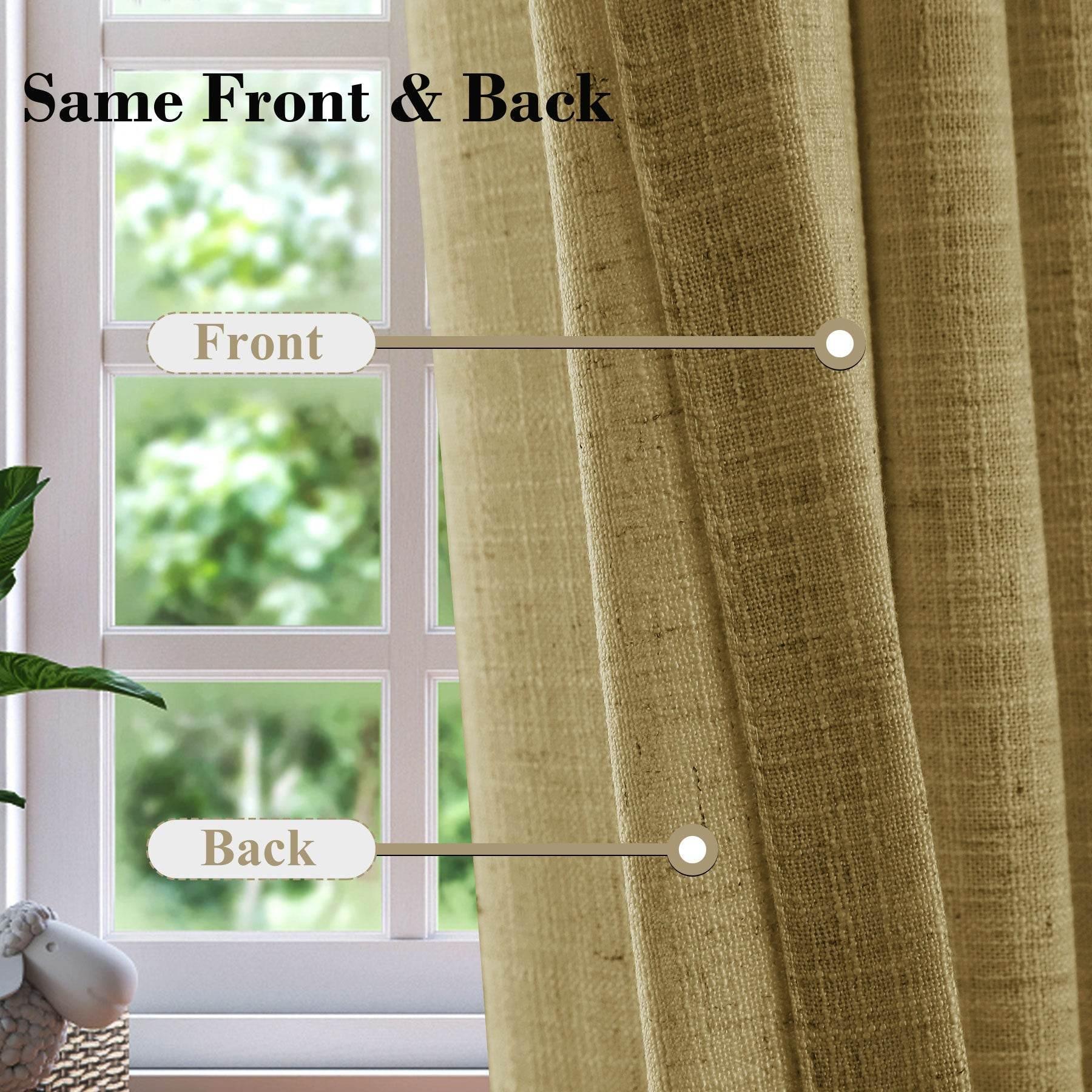 1908 Linen Blend Breathable & Natural Curtain Tab Top - Cololeaf -- #1 Beige White